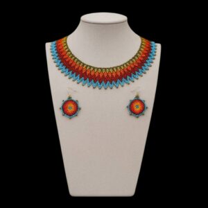 beaded necklace Handcrafted choker set seed bead artisan jewellery new